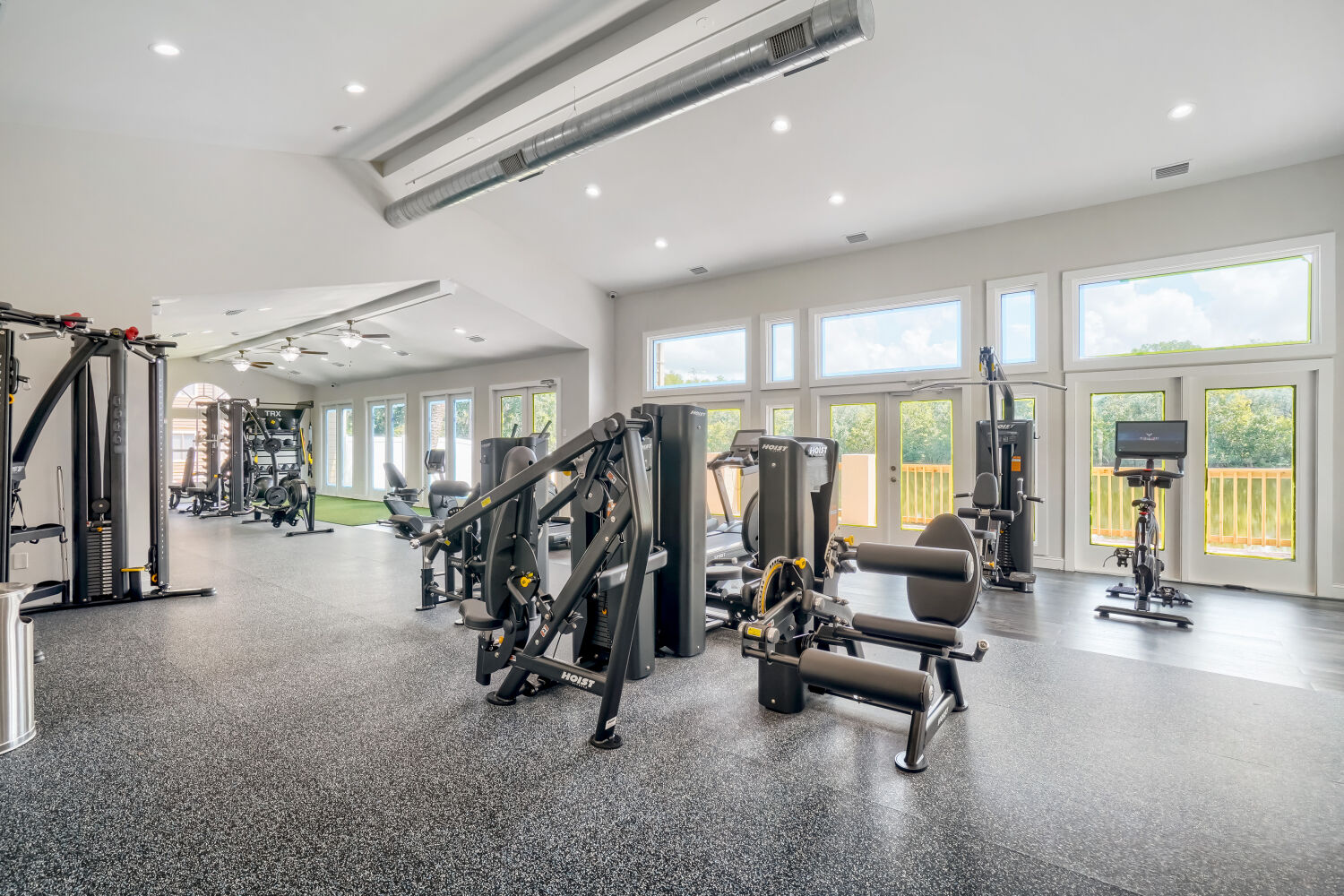 Gym with weight machines