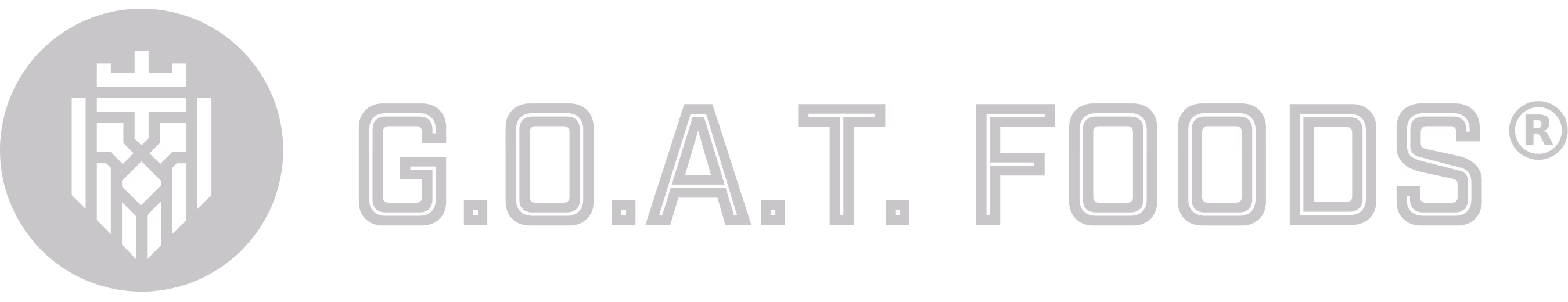 GOAT Foods logo with stylized goat head emblem and bold text on dark background.