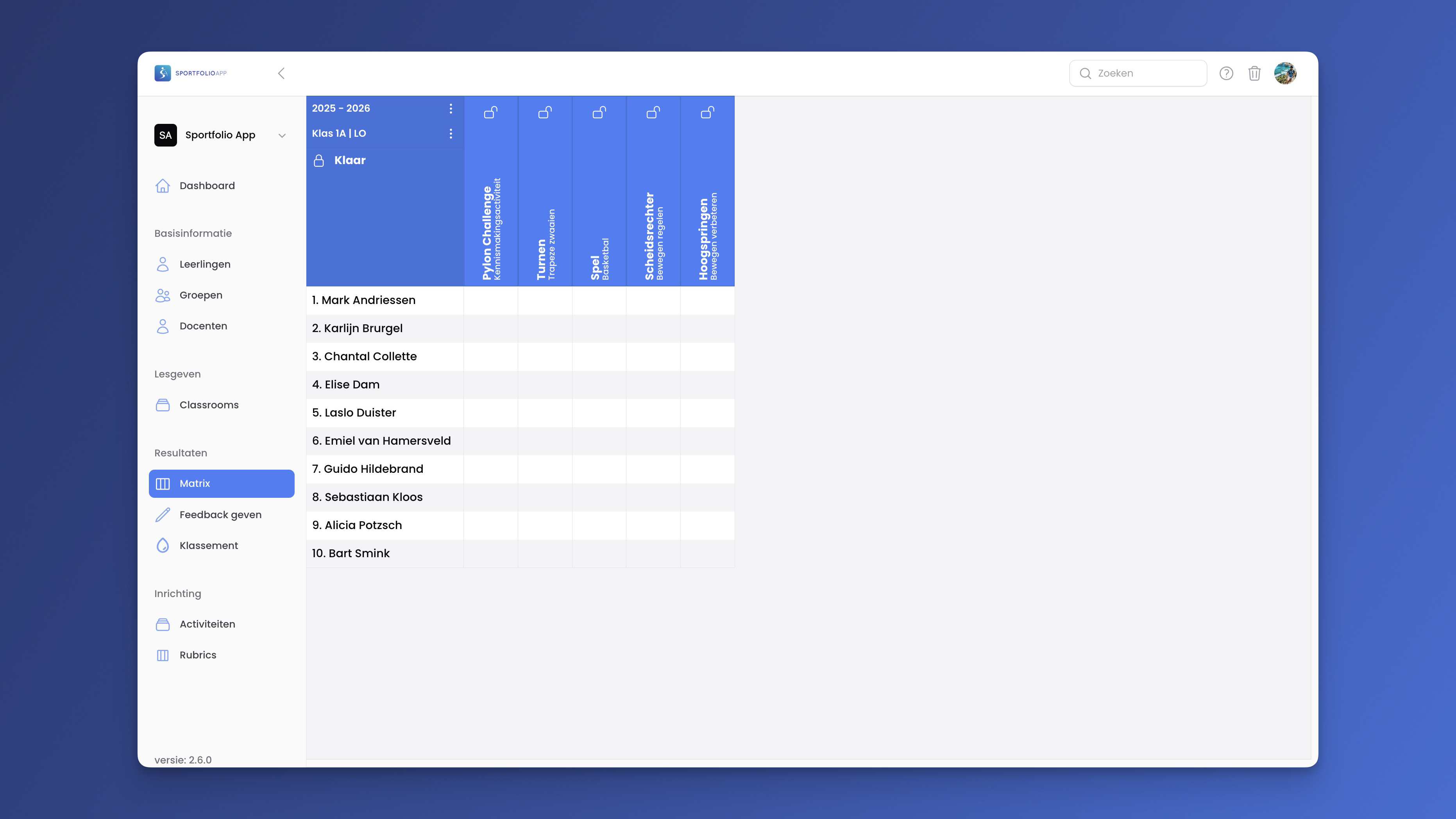 Foto van de docentenomgeving waarin je ziet hoe dat je activiteiten open en dicht kunt zetten