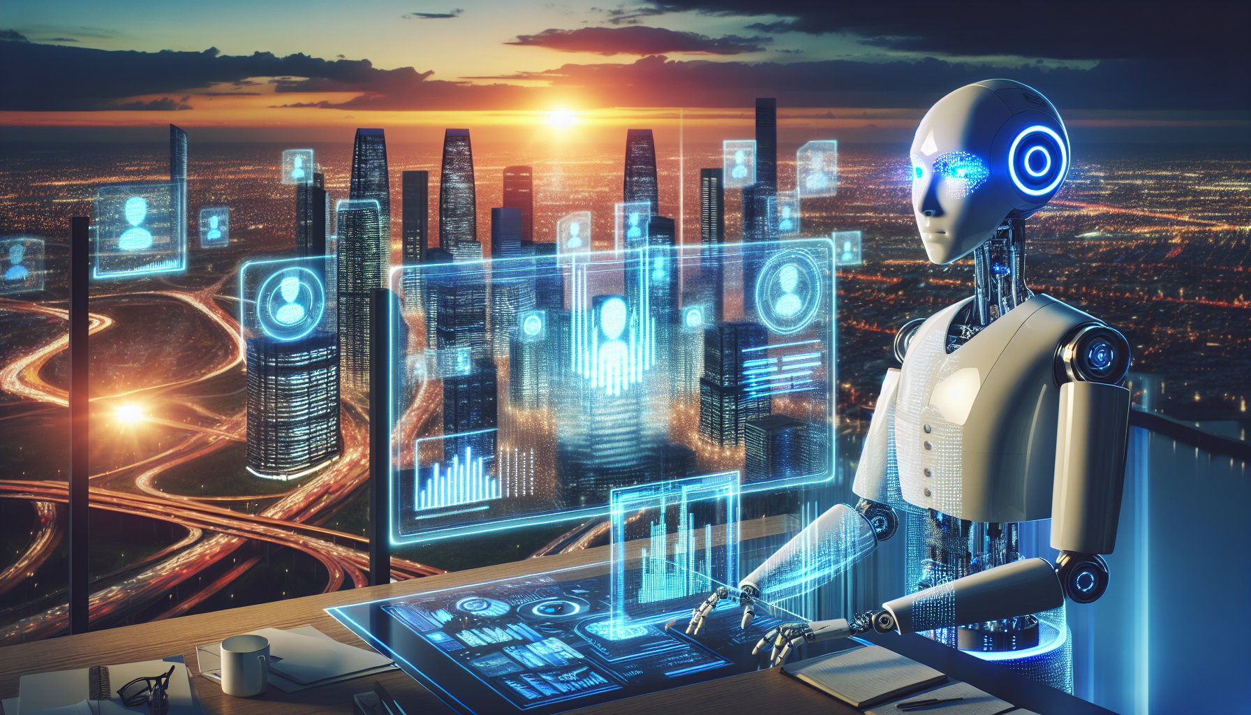 An AI receptionist concept artwork or a bot icon