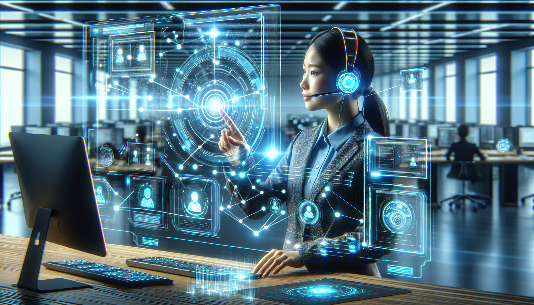 An AI Receptionist interacting with a CRM software interface