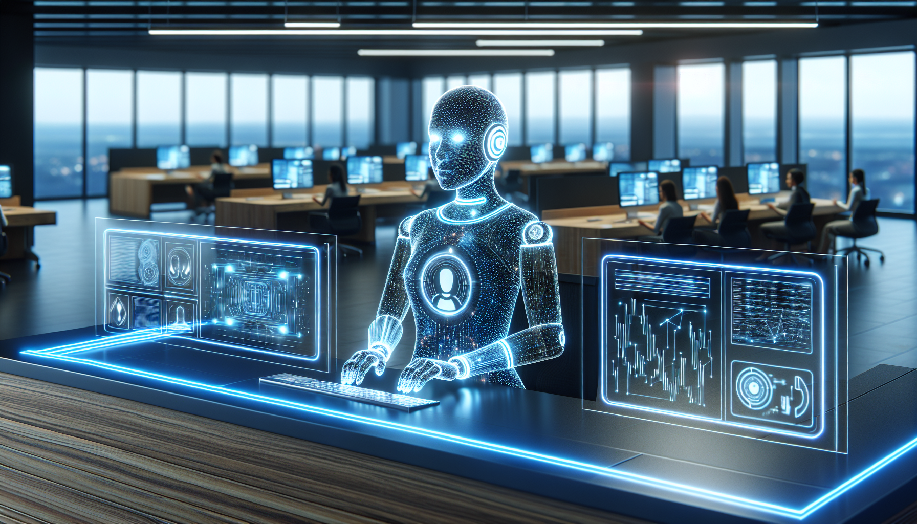 An AI receptionist managing phone calls and online inquiries