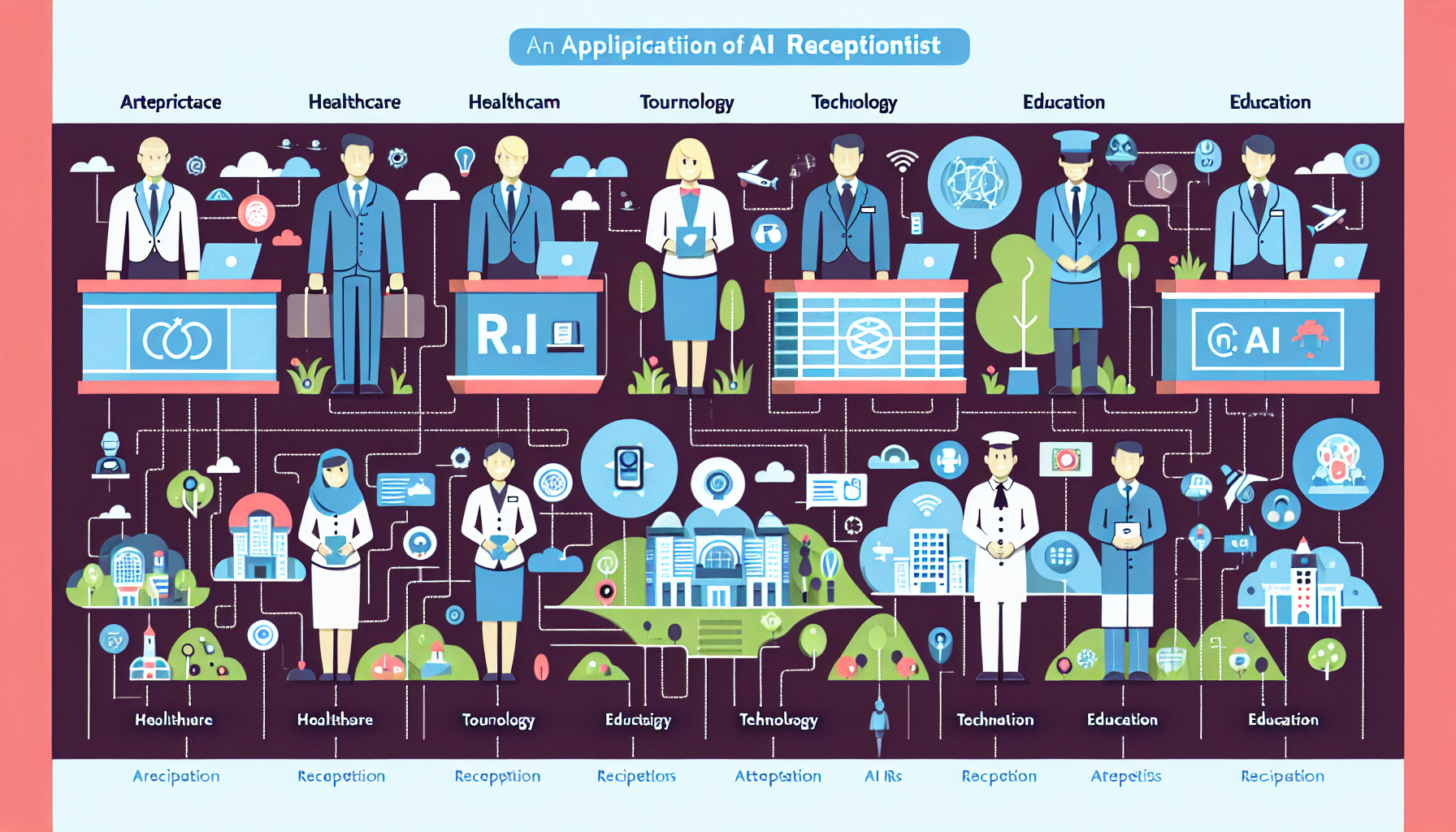 An infographic showing how AI receptionists are used in different industries
