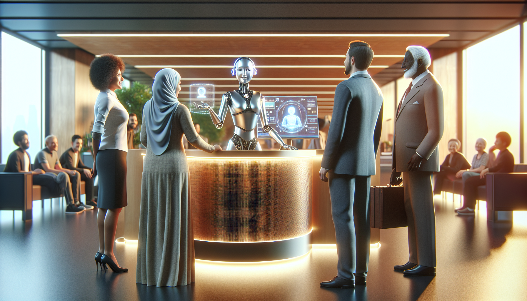 An AI receptionist assisting customers with inquiries