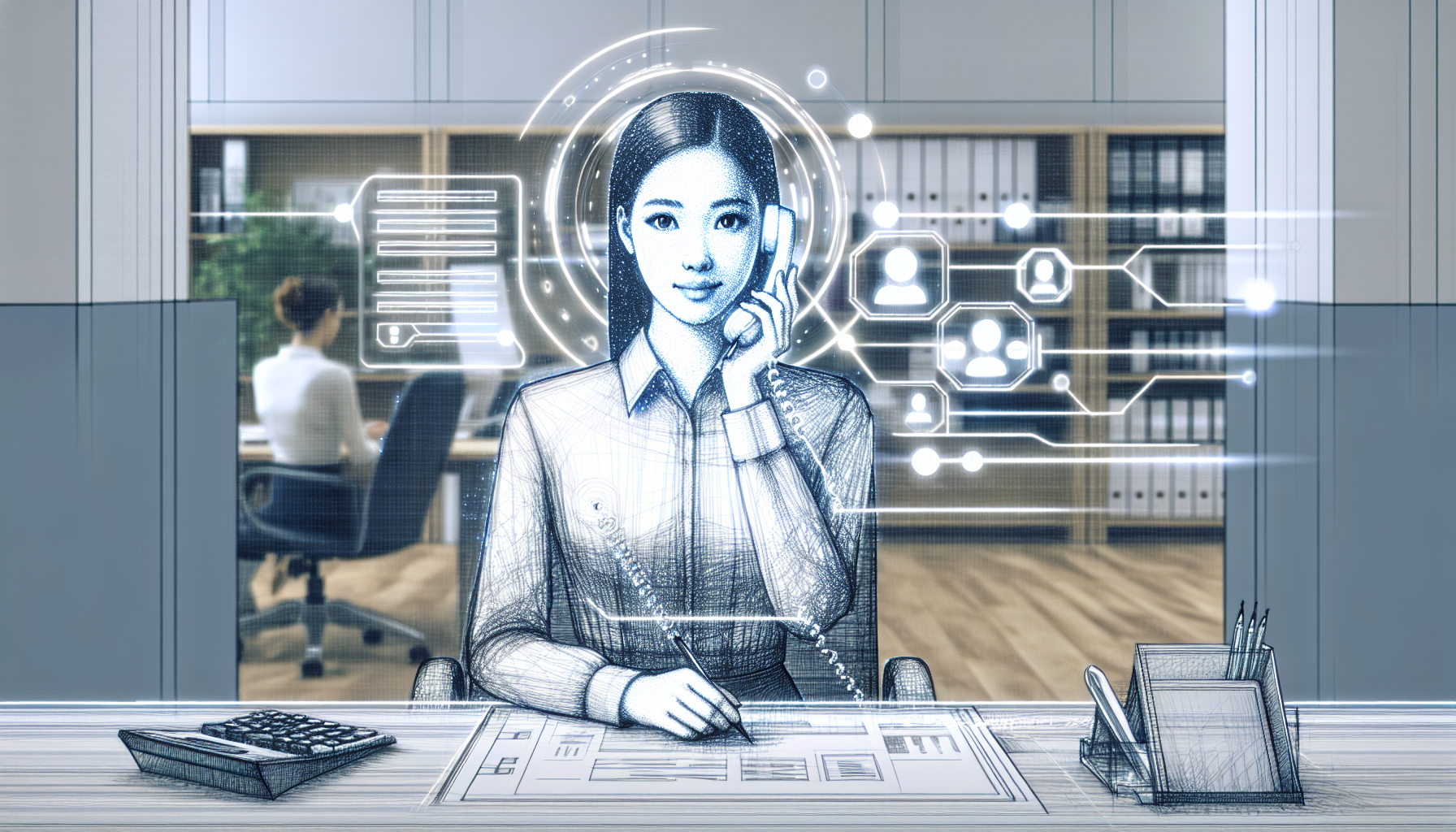 AI receptionist answering a phone call