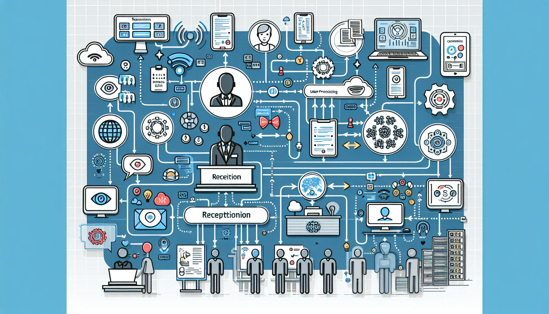 A diagram showing how AI receptionists work