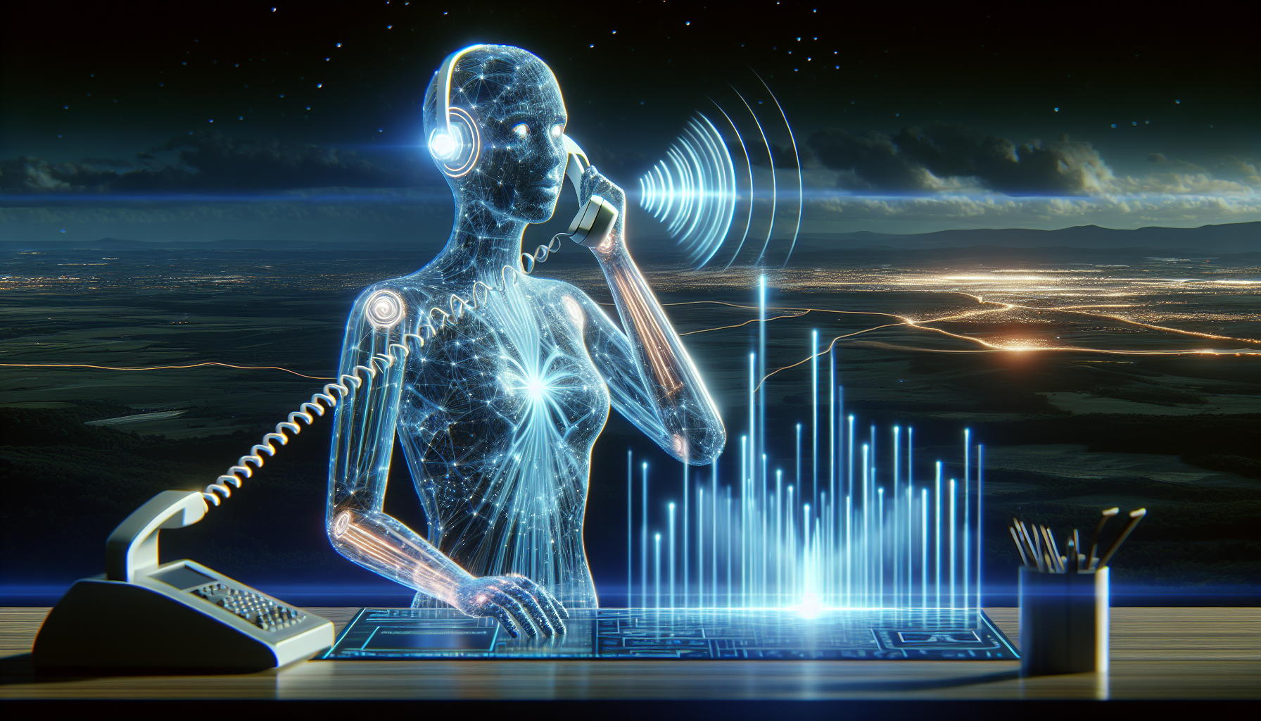 An AI receptionist system taking a call