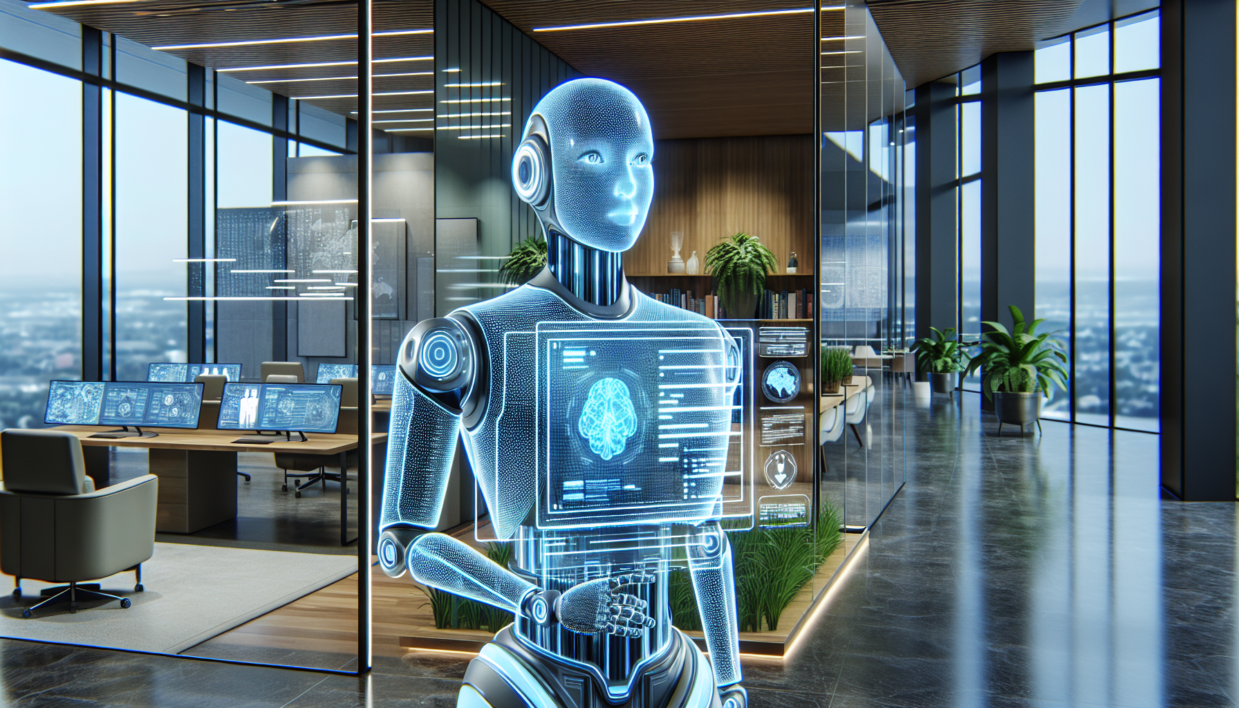 An AI receptionist assisting in crisis management