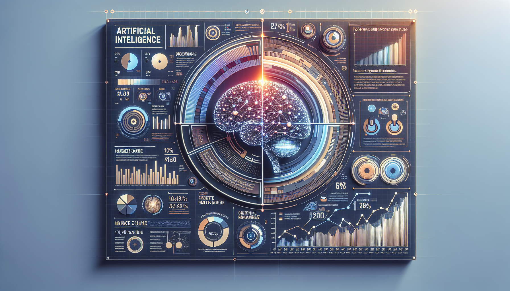 A graphic showcasing the market share of AI technology, emphasizing the potential profit