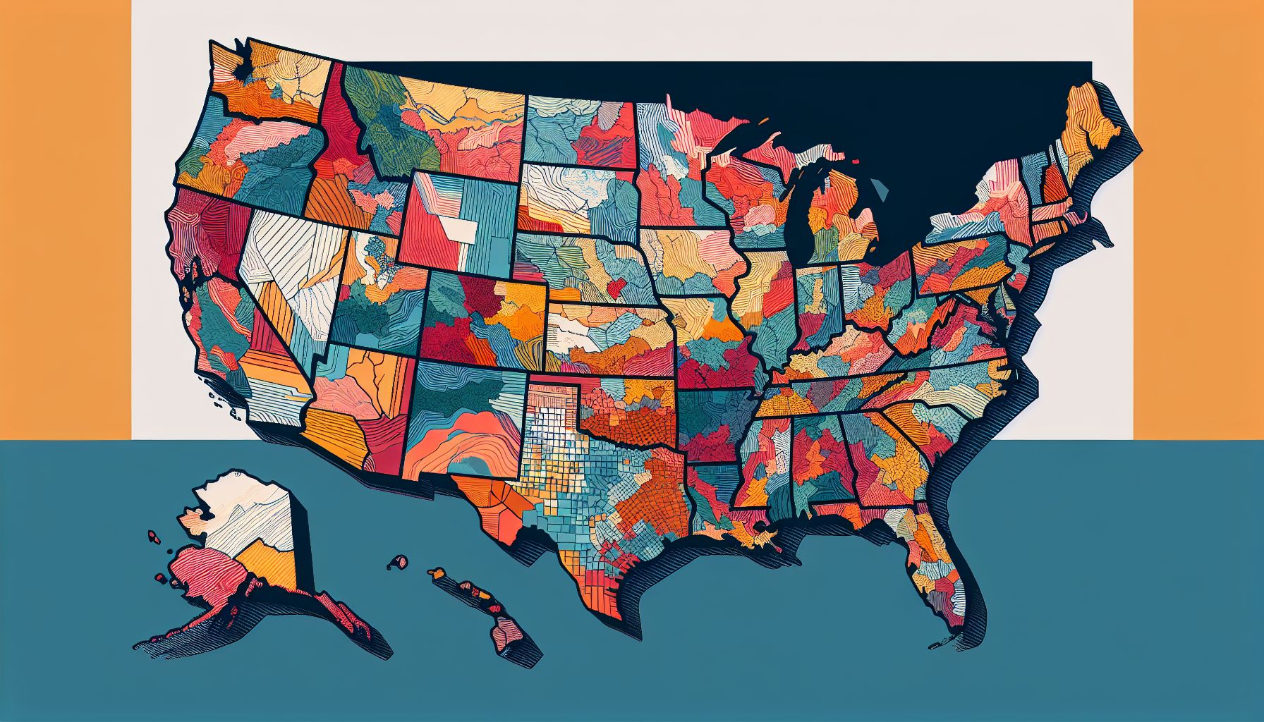 A map of the United States, with different regions highlighted to represent different national markets