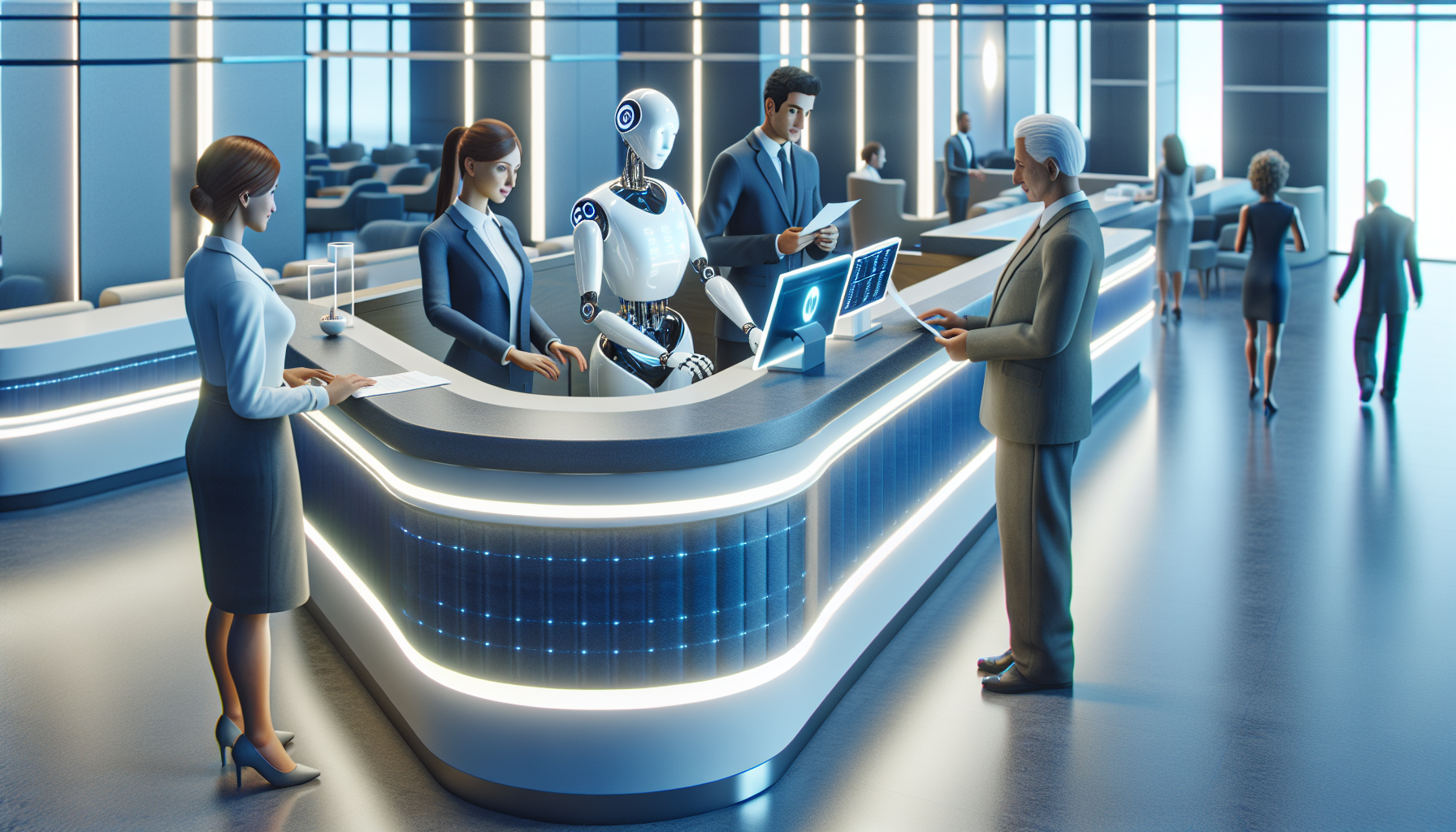 An AI Receptionist attending to customer requests