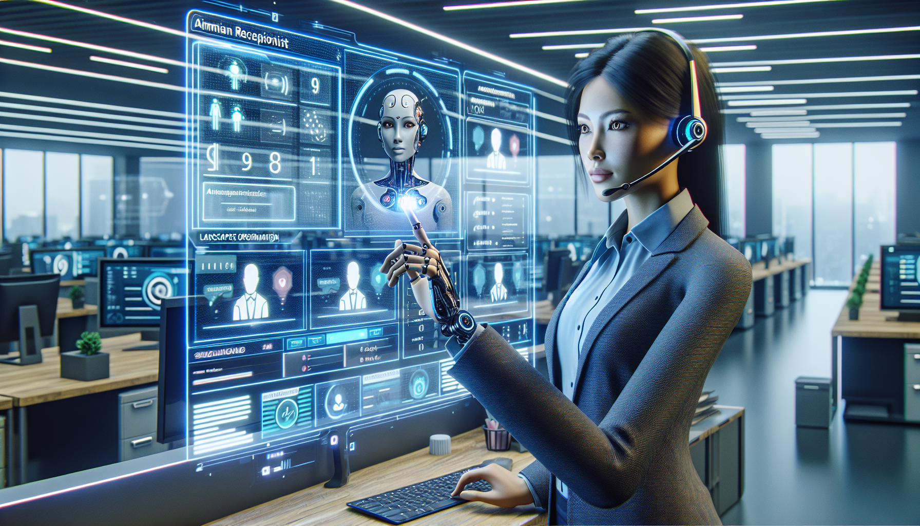 An AI receptionist interfacing with a CRM System