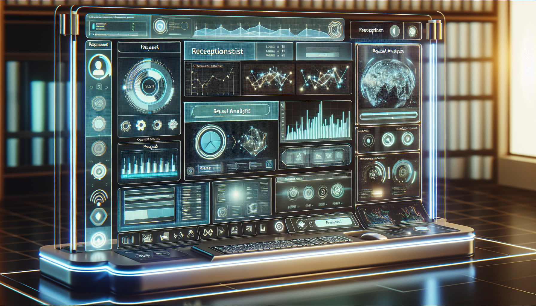 An AI receptionist interface displaying request analysis