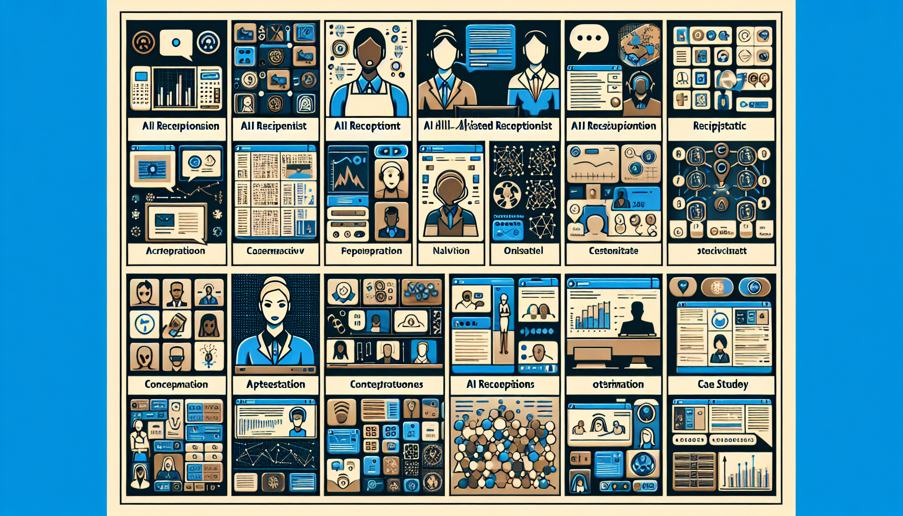 A collage of AI receptionist screenshots embedded in case studies