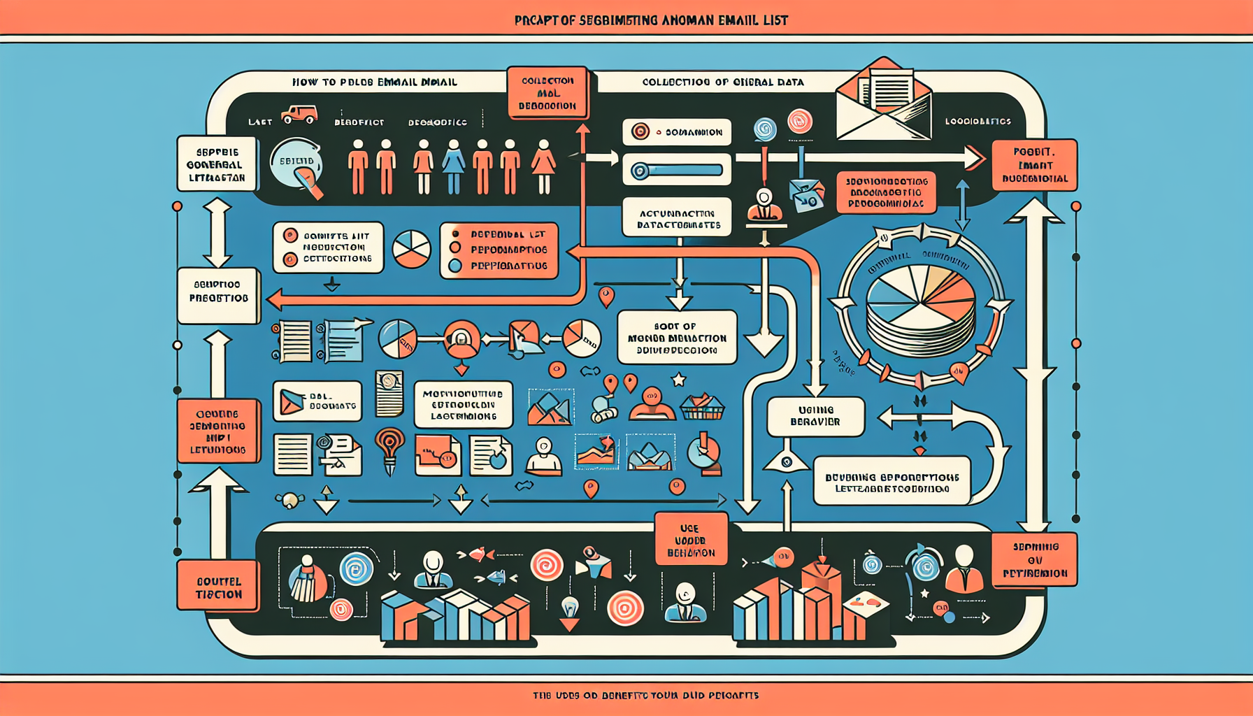 An infographic showing the process of segmenting an email list