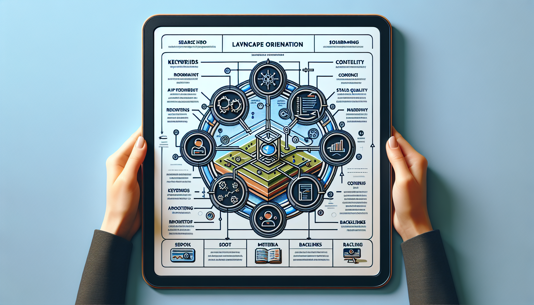 A simple illustrative diagram explaining SEO principles or how they would fit into the general scheme of an AI reseller's strategy
