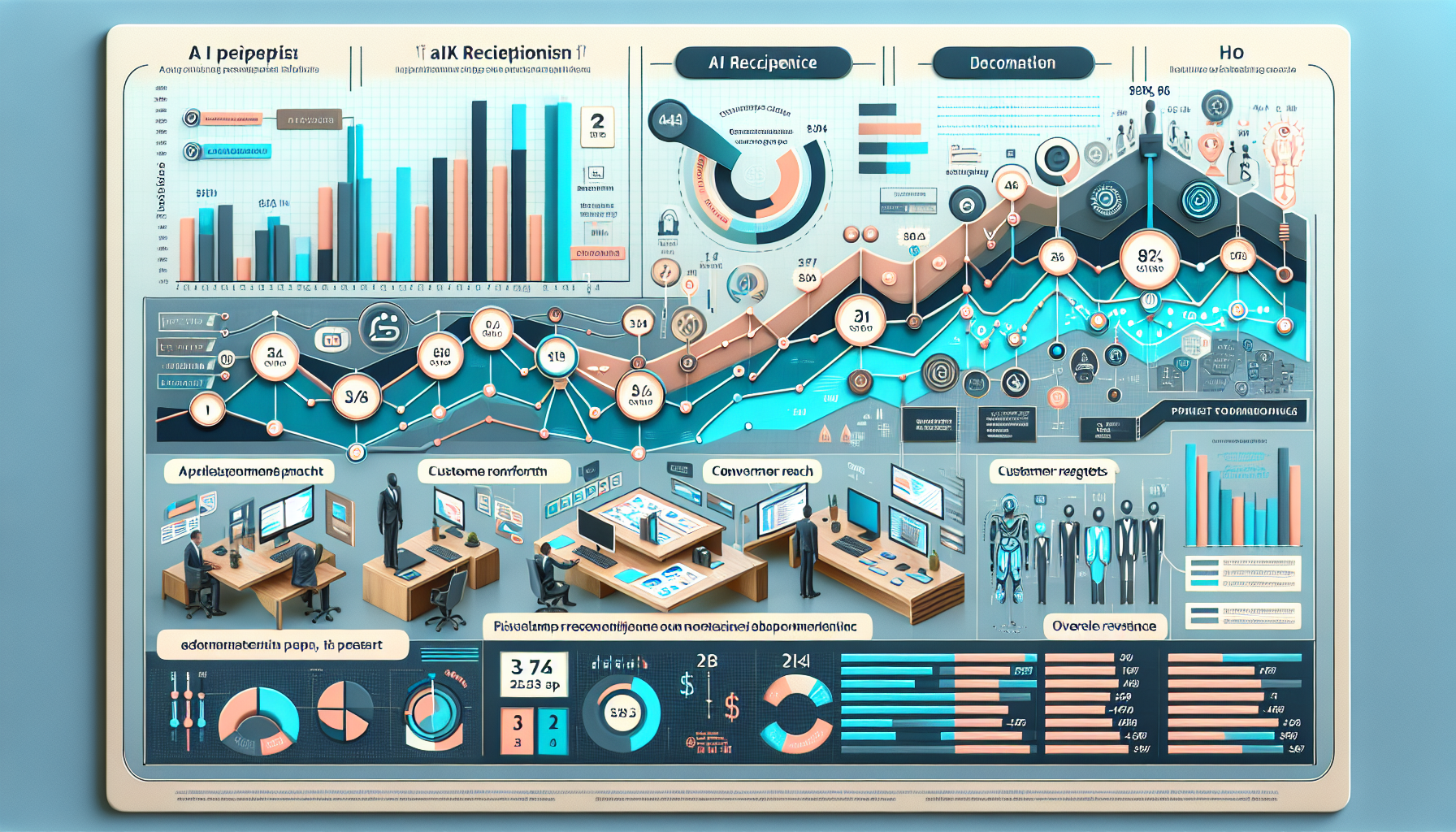 An infographic depicting the growth trends of AI receptionist businesses after implementing successful PPC campaigns.