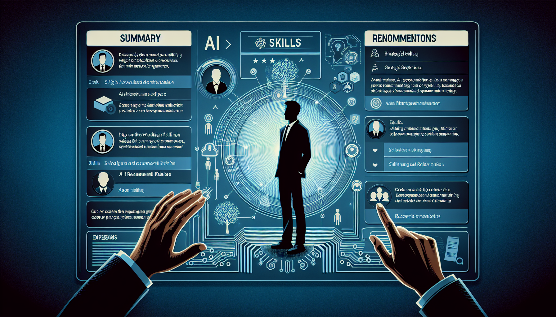 A visual of a well-organized LinkedIn profile with focus on the sections relevant for AI Resellers
