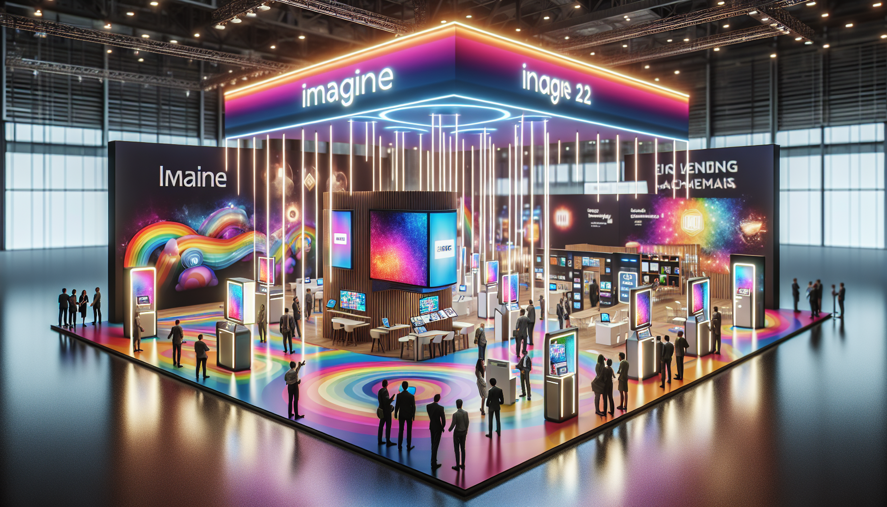 An image of a visually appealing trade show booth