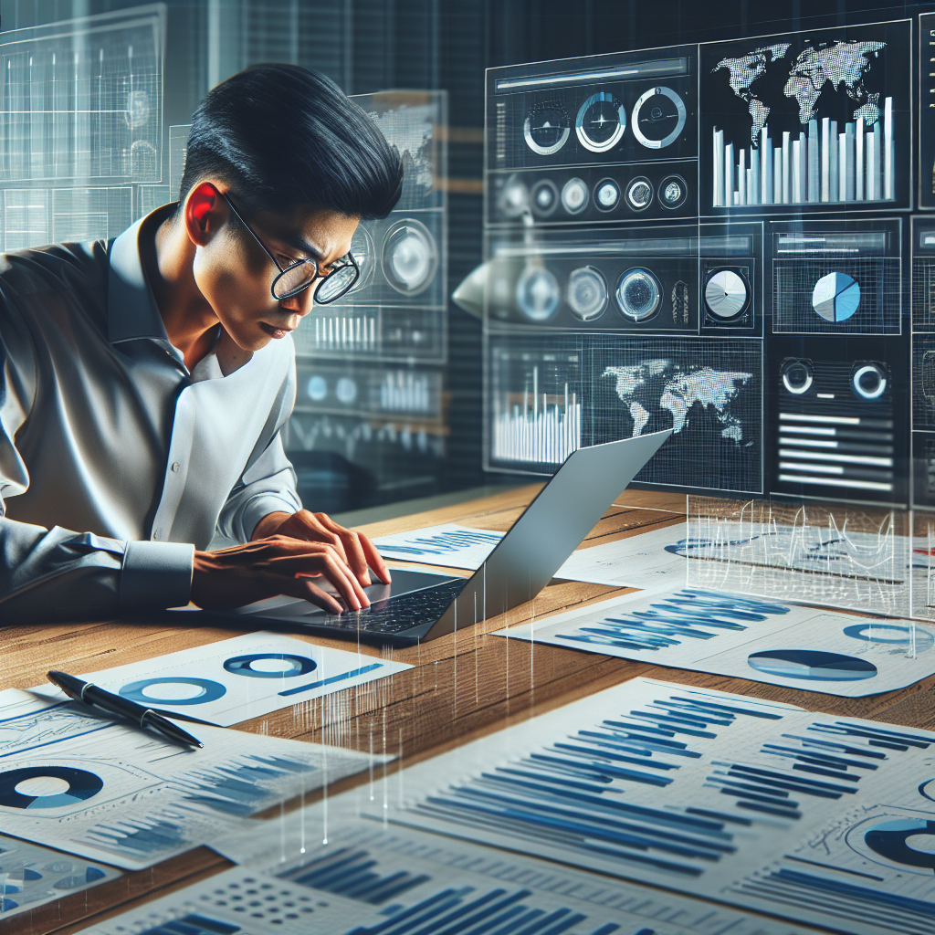 A business owner tracking the success of their press release on an analytics dashboard.