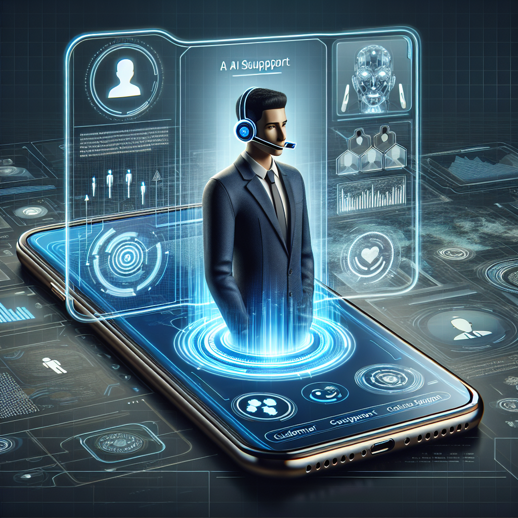 A futuristic image showcasing AI technology in phone support