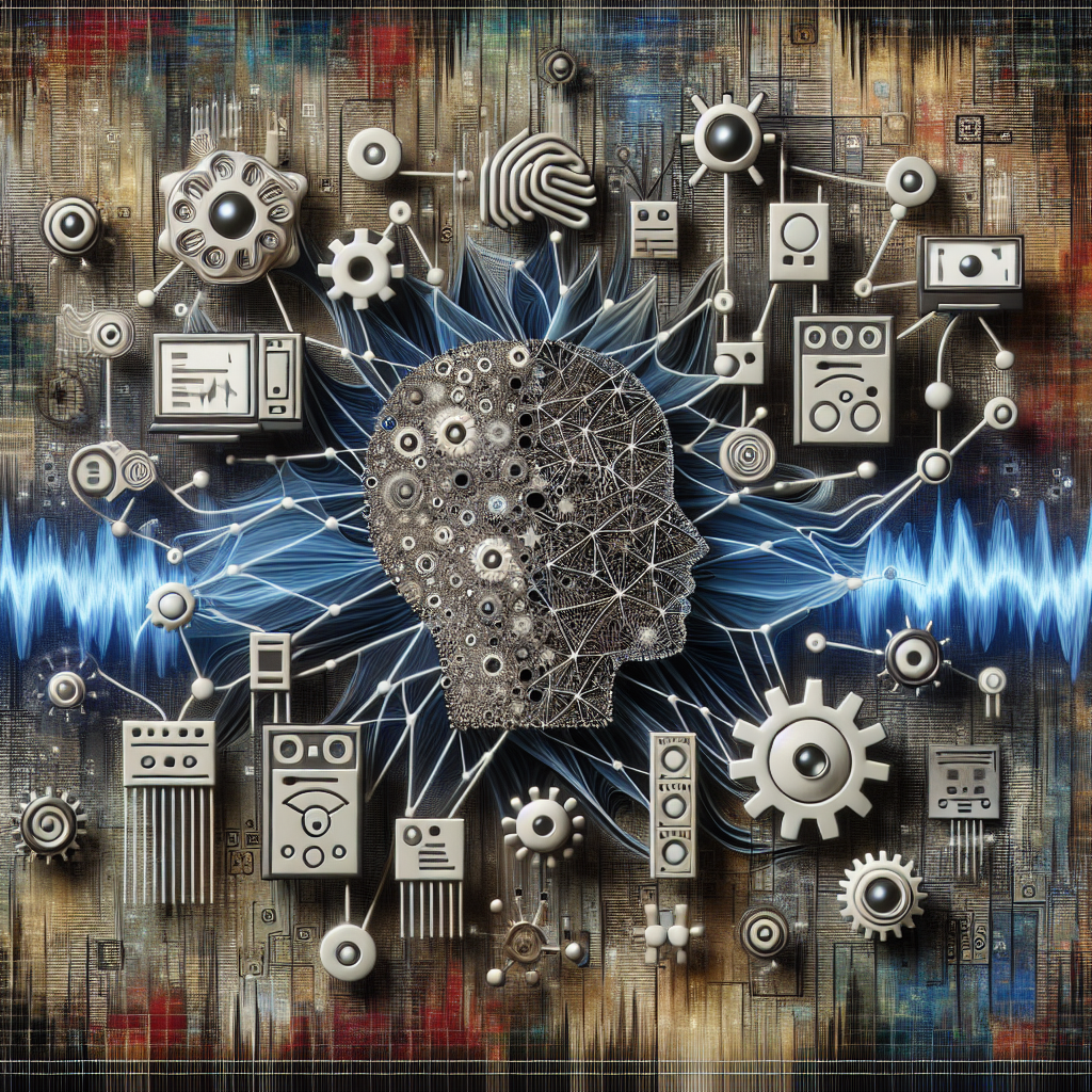 A collage of AI algorithms in action, with emergency calls in the background