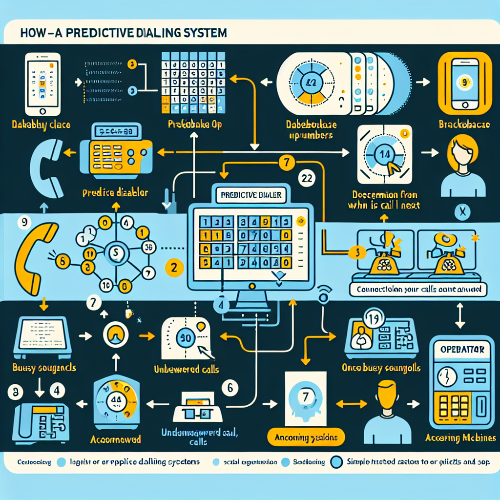 An infographic showing how a predictive dialing system works