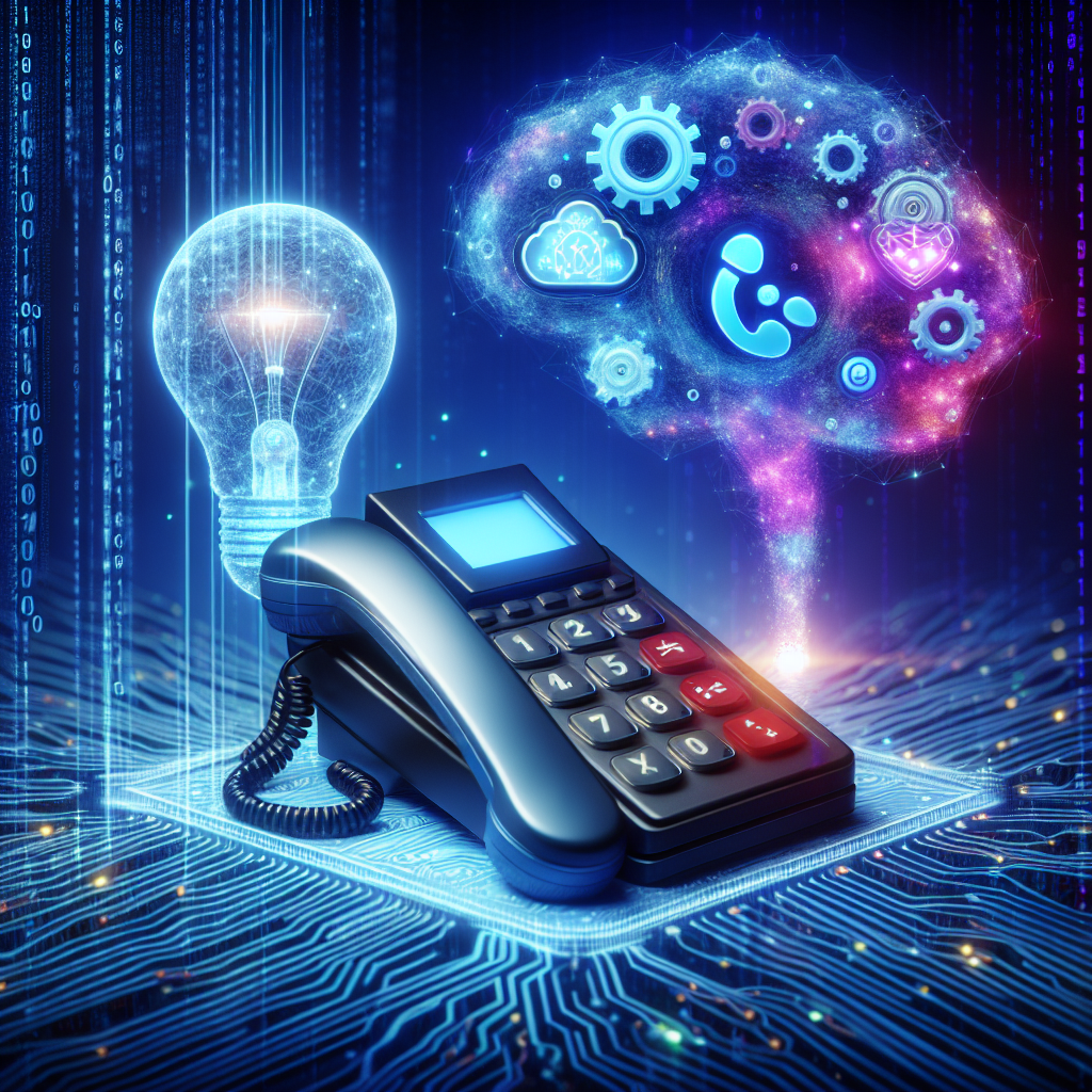 An illustrative image showcasing AI-powered features in integration with virtual phone numbers