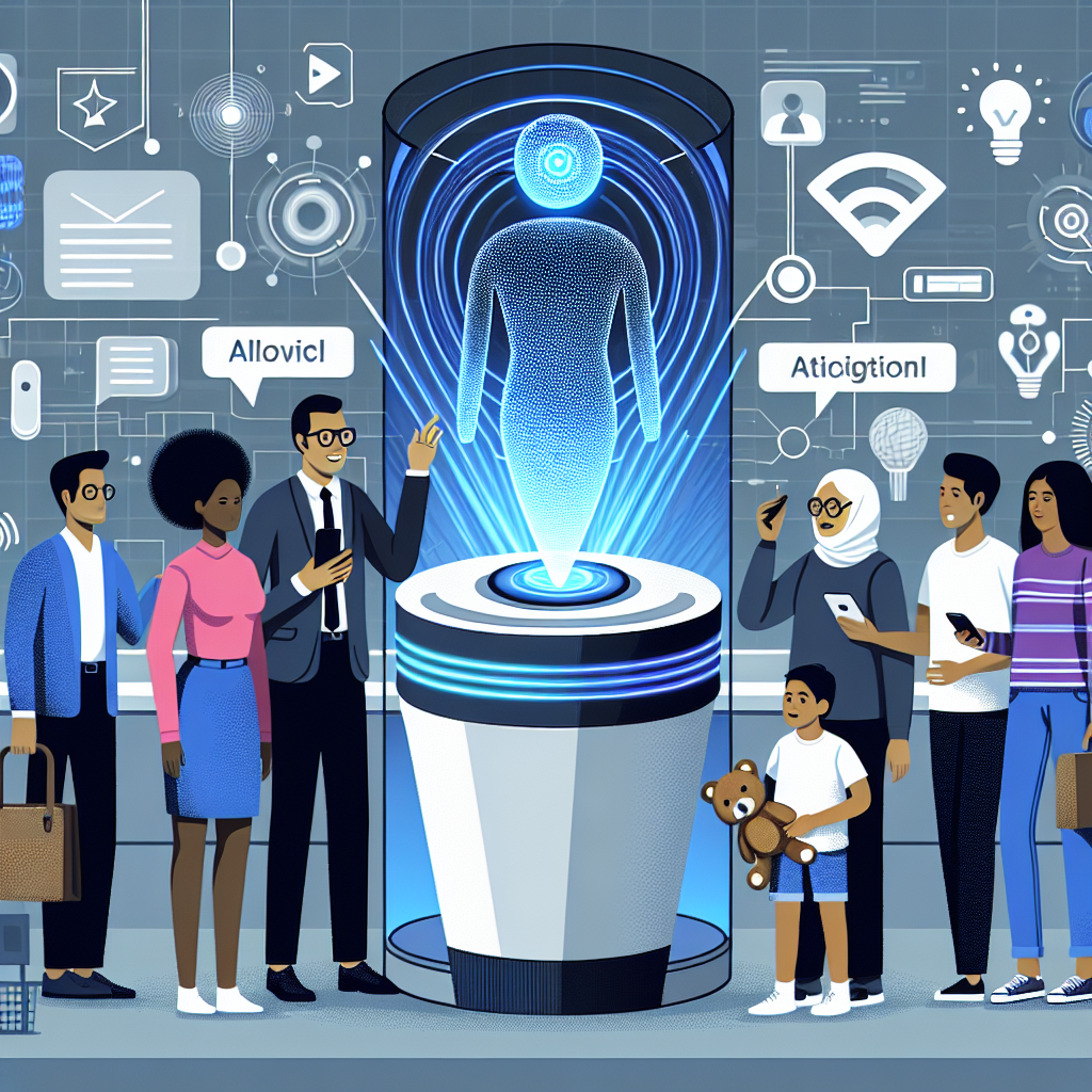 An illustrative image showing a voice-activated help desk powered by AI