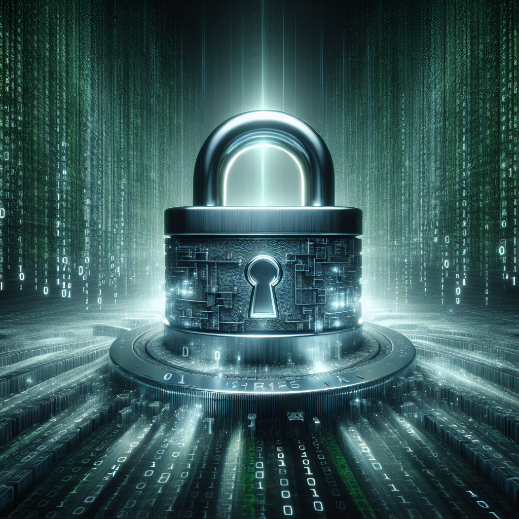 An image illustrating the concept of data privacy, potentially showing a lock symbol on a digital database or secure server icon