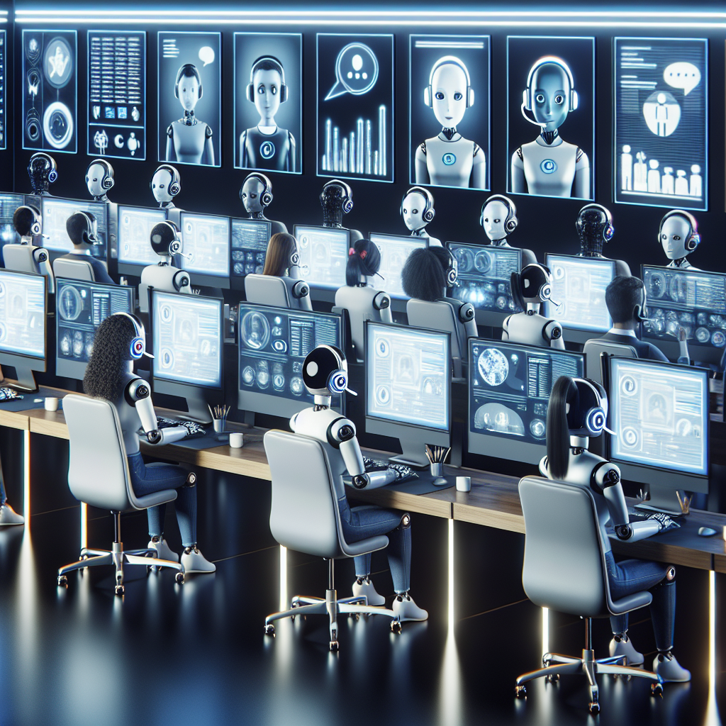 An image illustrating the concept of AI-powered voice bots interacting with customers