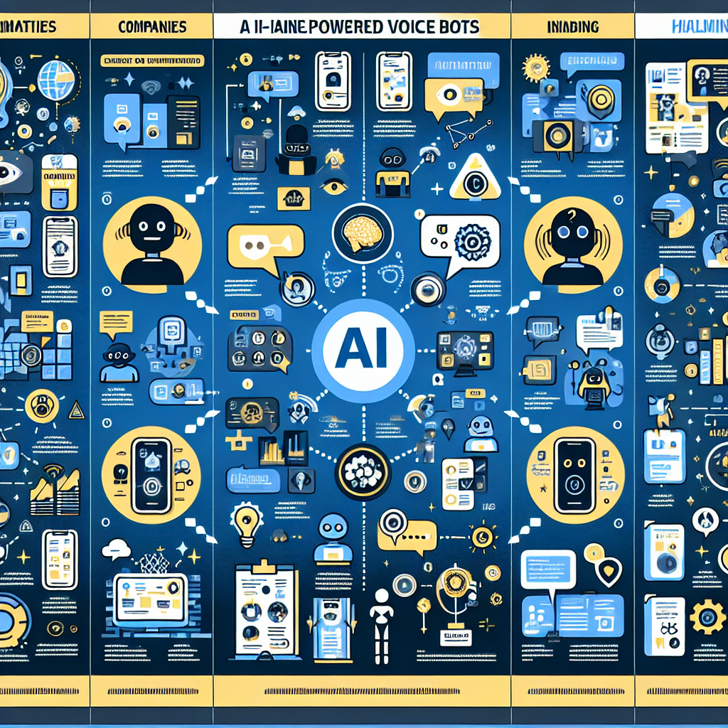 An infographic showcasing various companies that use AI-powered voice bots