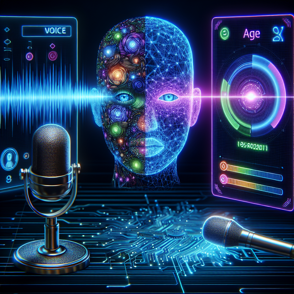 An illustration depicting a voice being analyzed by AI, symbolizing voice-based age and gender detection