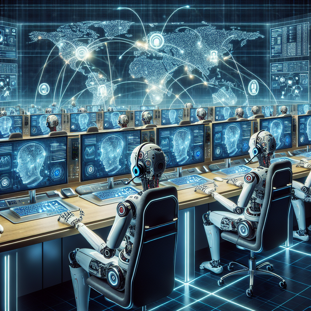 A graphic illustration of AI-managed call systems in action