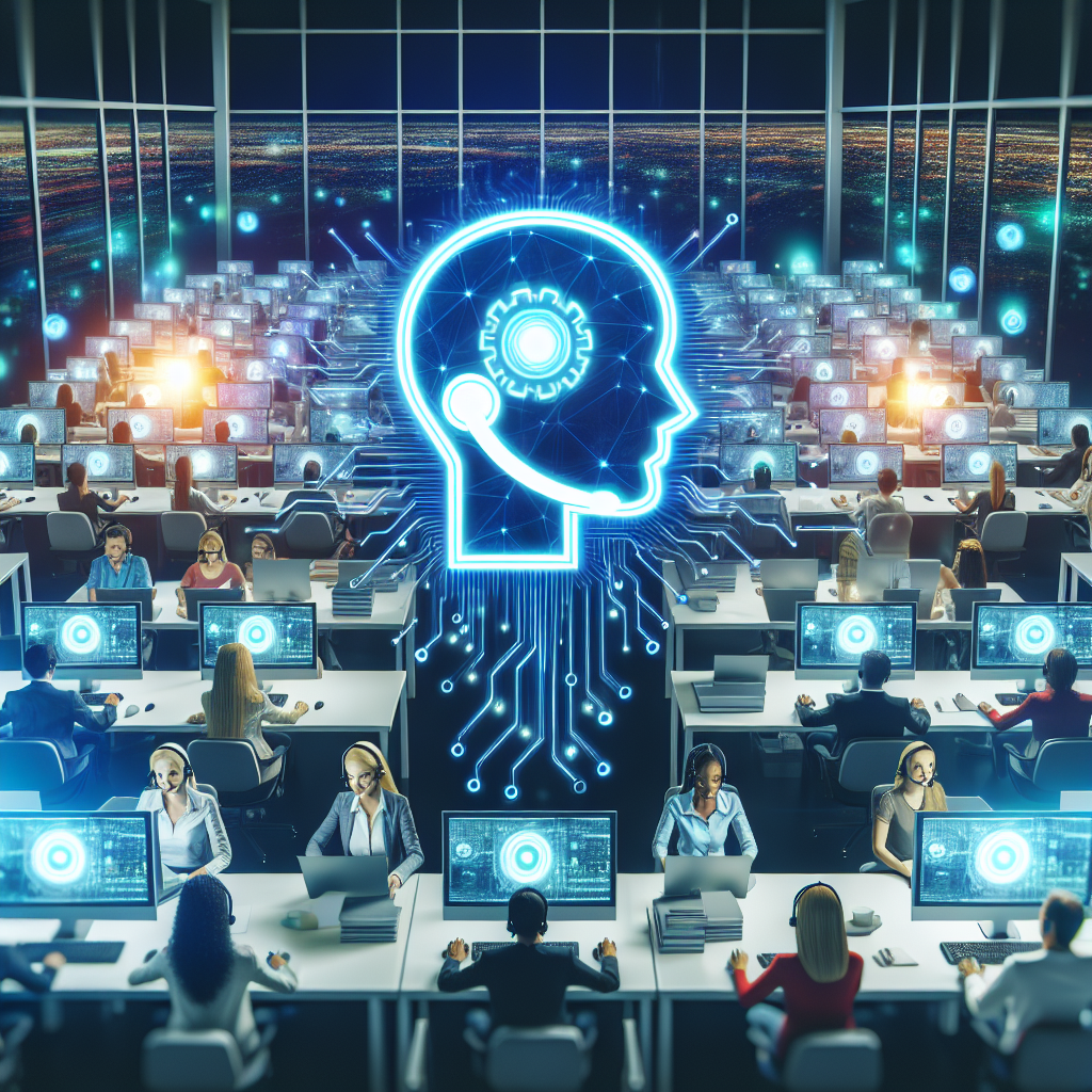 An image depicting a call center and how AI can streamline call parking