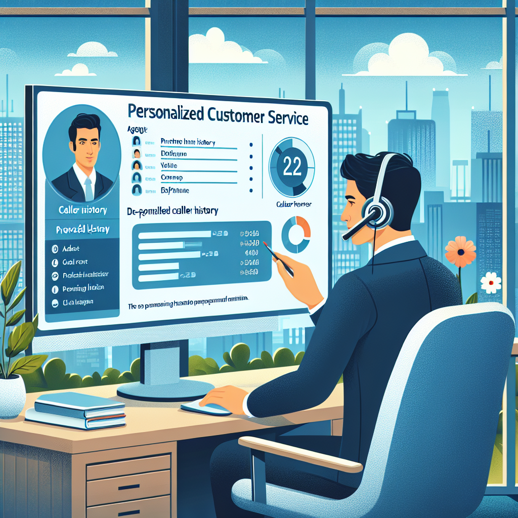 A depiction of a personalized customer service moment through a telephone conversation, thanks to automated caller profiling