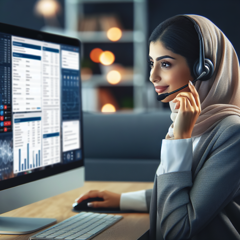 A customer service representative using an Intelligent Call Whisper System