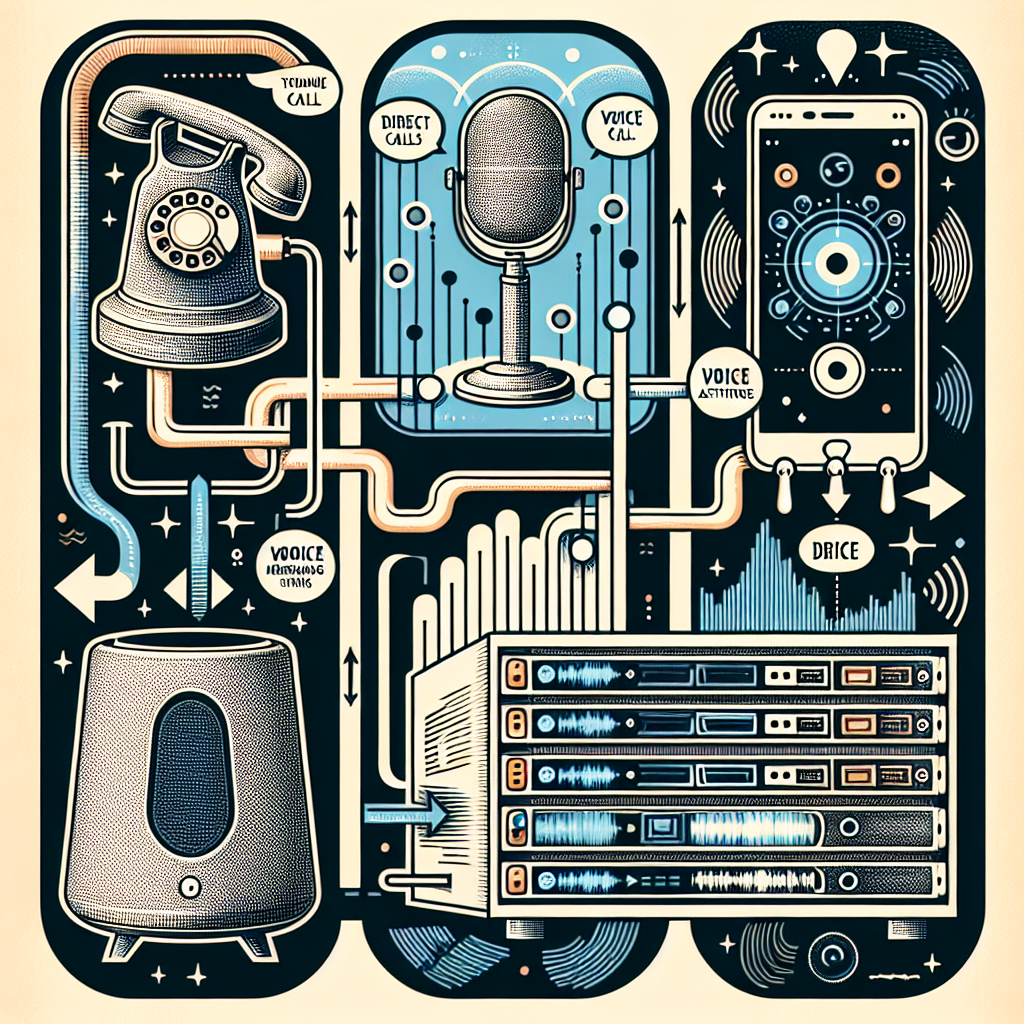 An infographic illustrating different voice input channels like direct calls, voice assistants, and automated voice messaging systems.