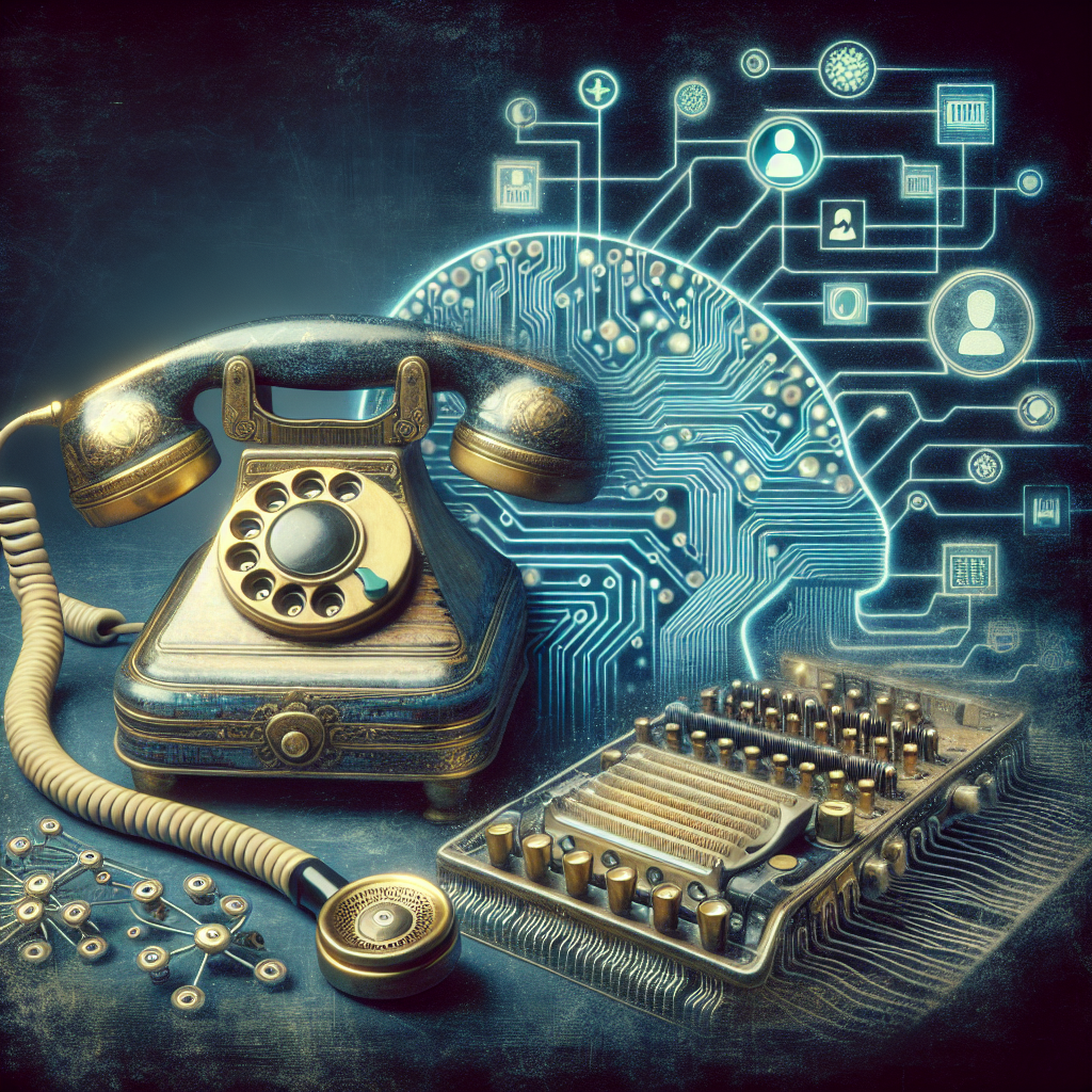 An image showing the integration of AI into a traditional phone system