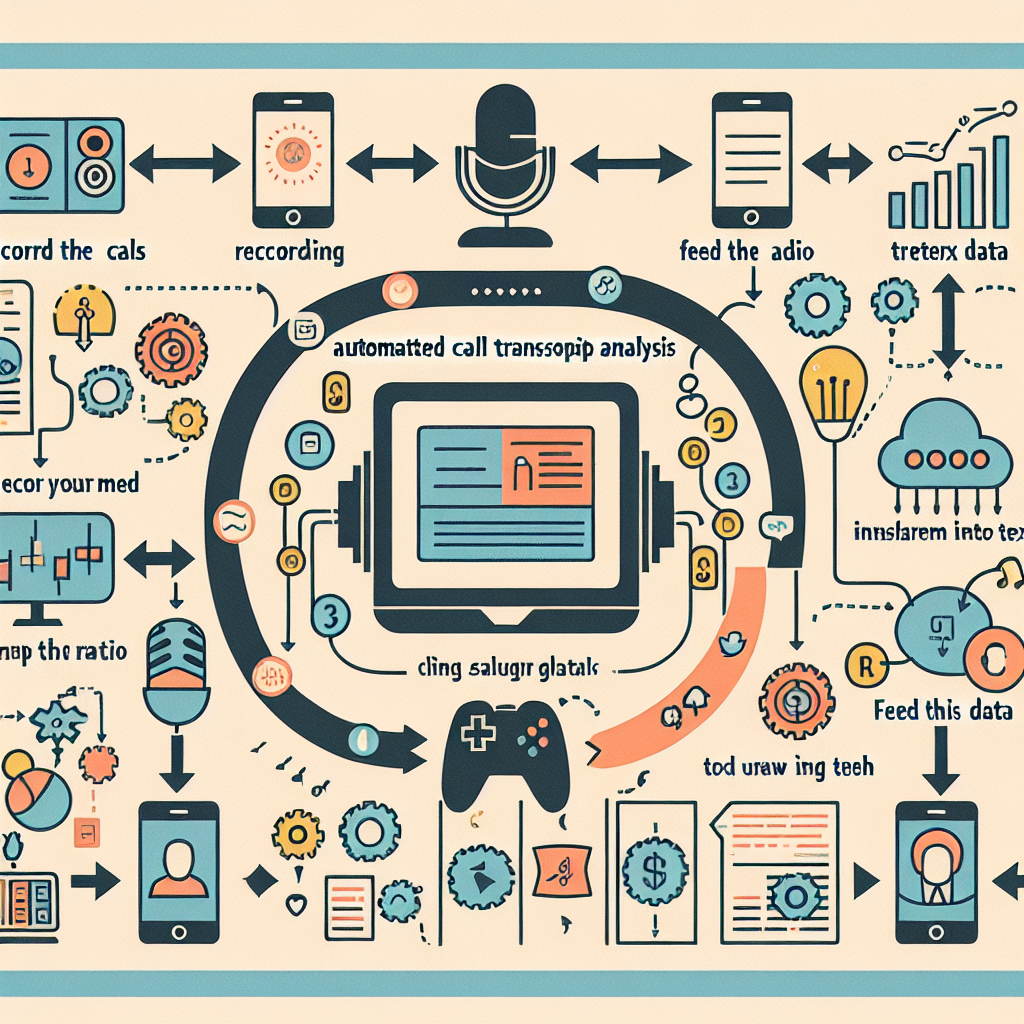 An illustrated flowchart outlining the steps of implementing automated call transcript analysis