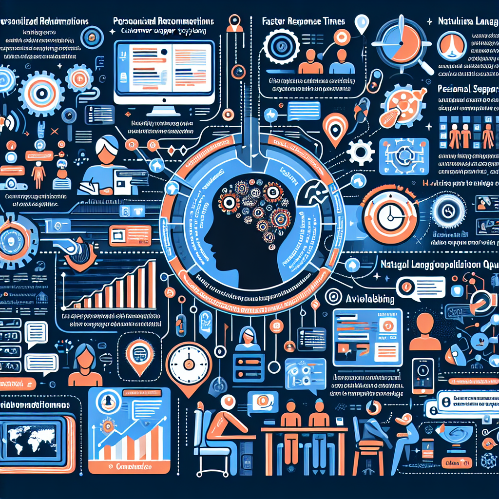 An infographic highlighting the features and advantages of AI in customer support systems.