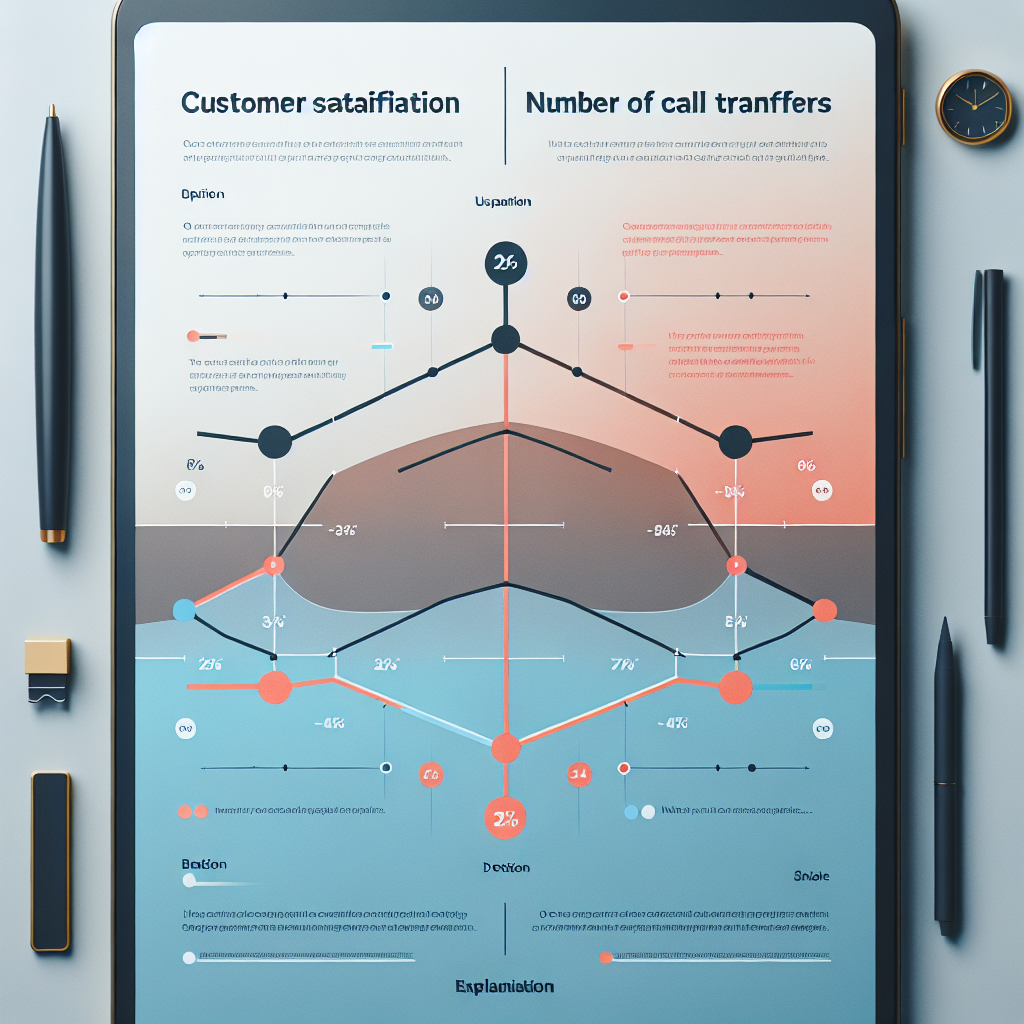 An infographic illustrating the correlation between customer satisfaction and reduced call transfers
