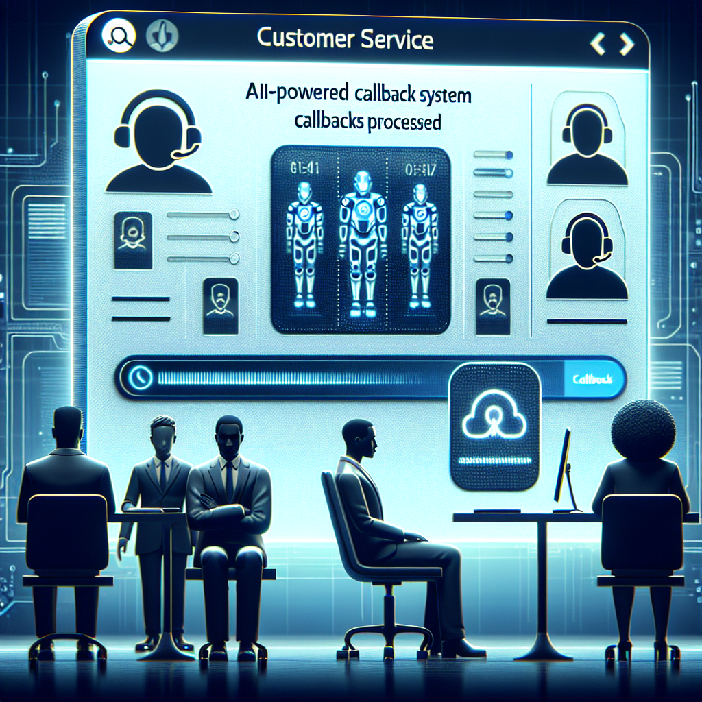 An illustrative image showing a customer service scenario where an AI-powered callback system is in use