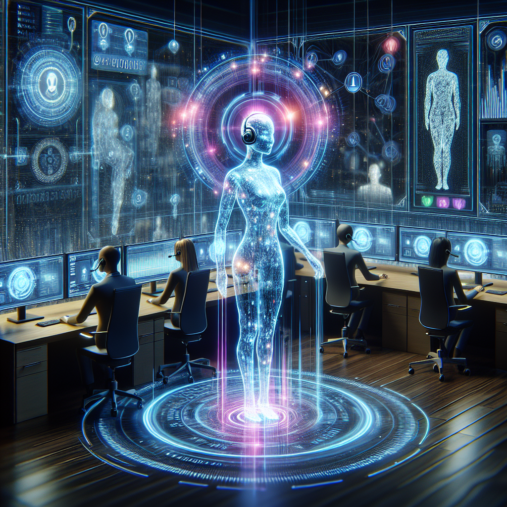 An illustration showing AI integration in call handling