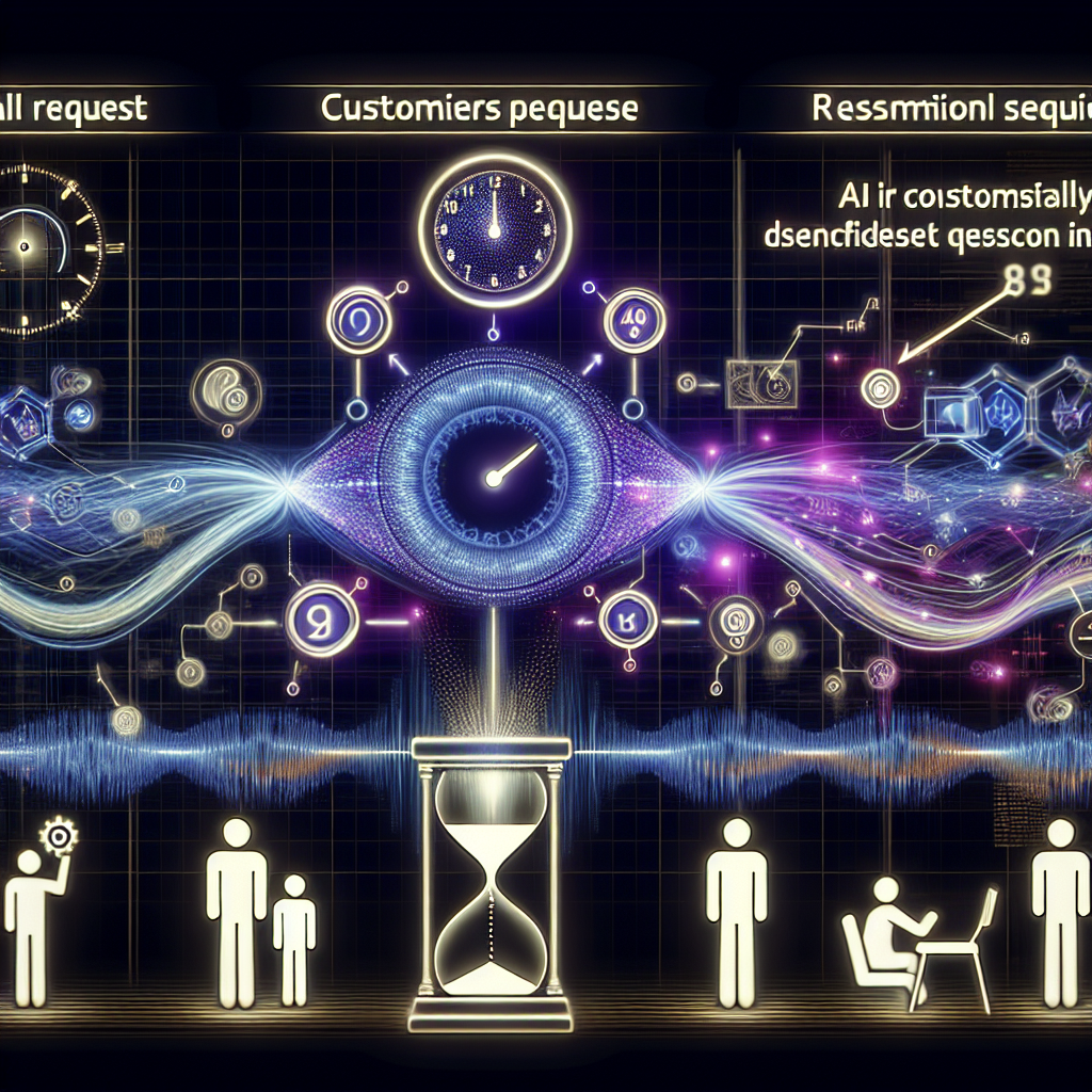 An abstract representation of an AI-powered callback system in action, depicting how it reduces customer wait times