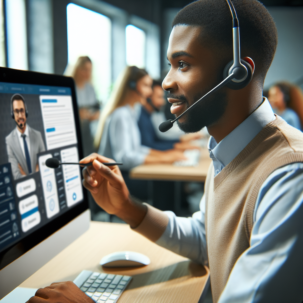 An image showing a live agent interacting with an AI tool on their computer during a customer call