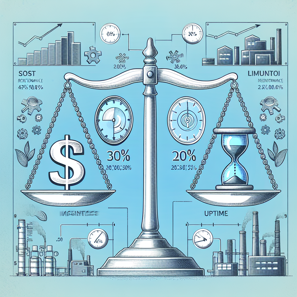 An illustration showcasing the 30% reduction in maintenance costs and increased uptime by 20%