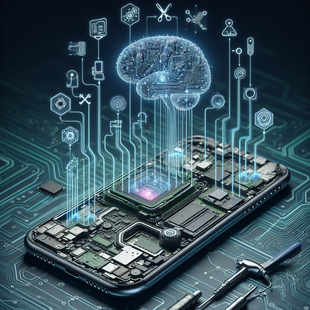 An illustrative image showing AI and Predictive Maintenance integration in phone systems