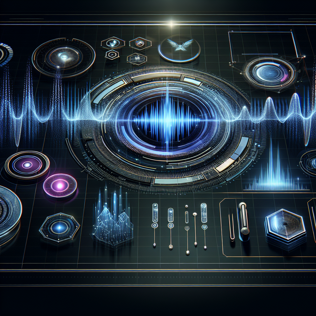 An image portraying an AI interface with voice wave form