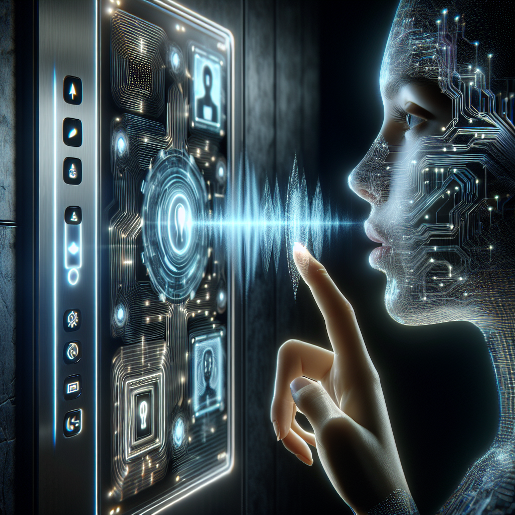 A high-tech security system showcasing voice recognition technology as a means of access control.